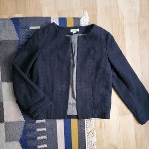 🌞 silence + noise | Black Textured Cropped Blazer